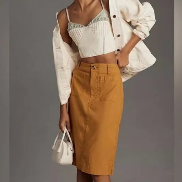 Anthropologie x Meave The Colette Skirt in Ochre - Size Medium - NEW NWT - Picture 1 of 6